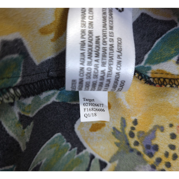 Ava & Viv Blouse Black Yellow Floral Puffed Sleeve Women 3X Fairy Office Boho - Picture 9 of 11